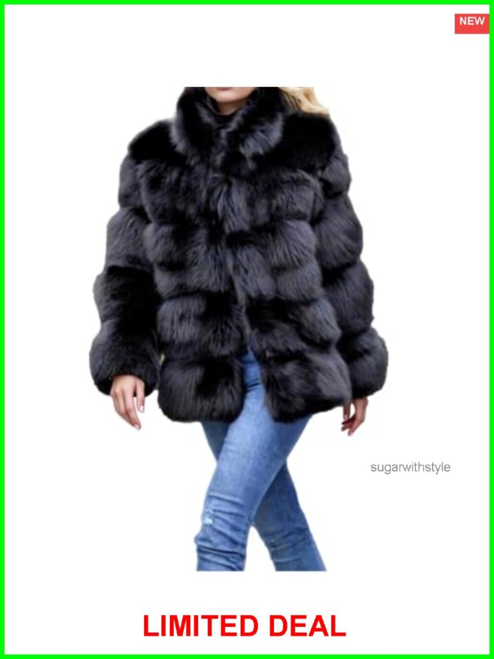 Lisa Colly Womens Faux Fur Fluffy Coat Long Sleeve Winter Jacket
